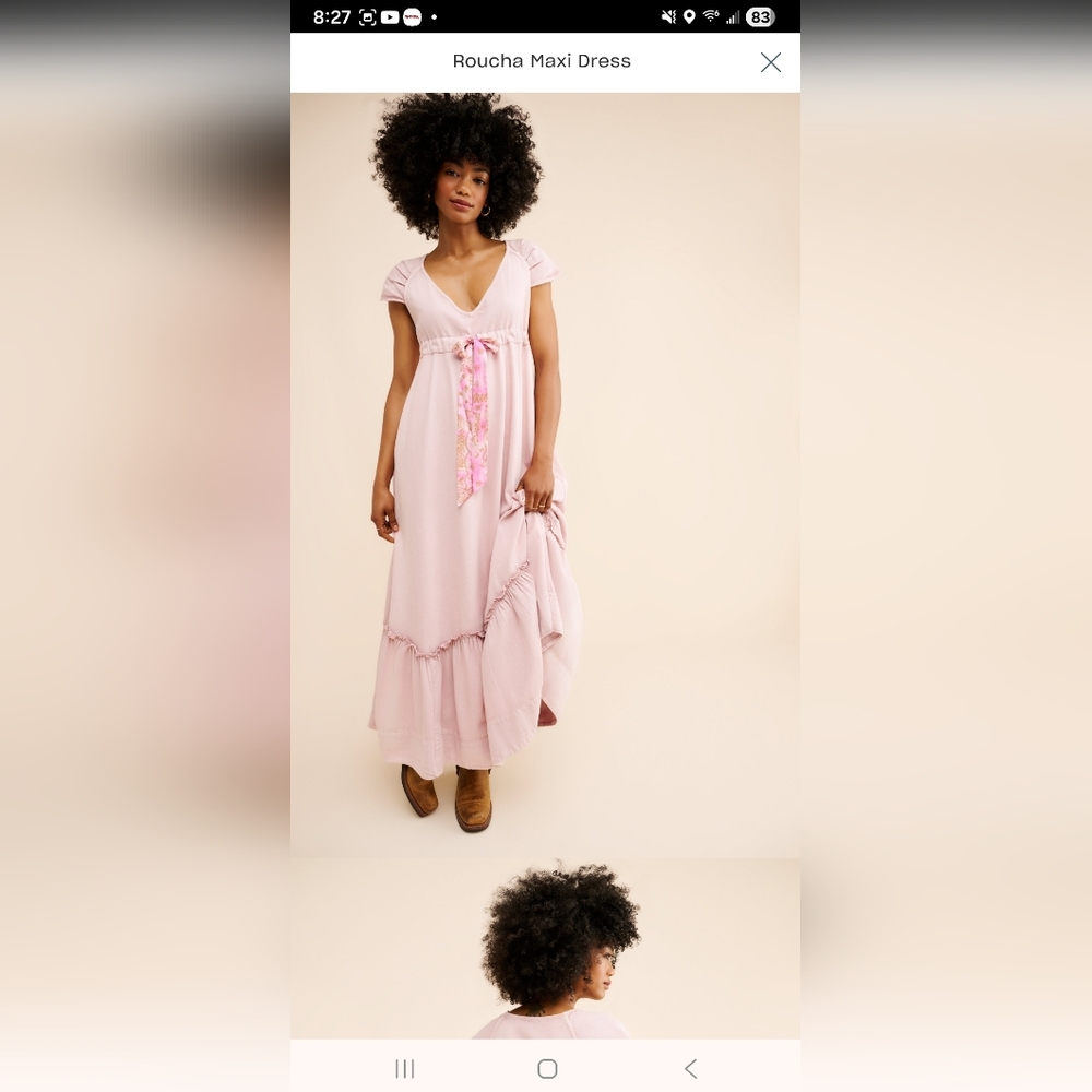 Free People Pink Rouscha Maxi Dress